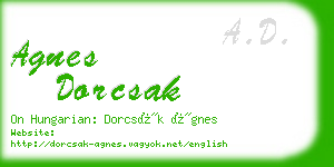 agnes dorcsak business card